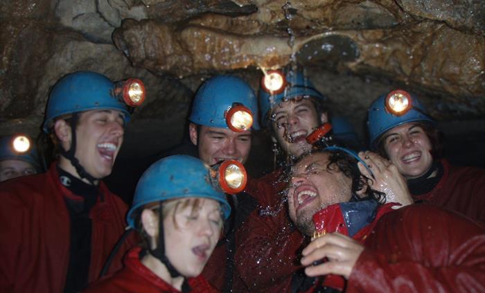 Caving group adventure activity break